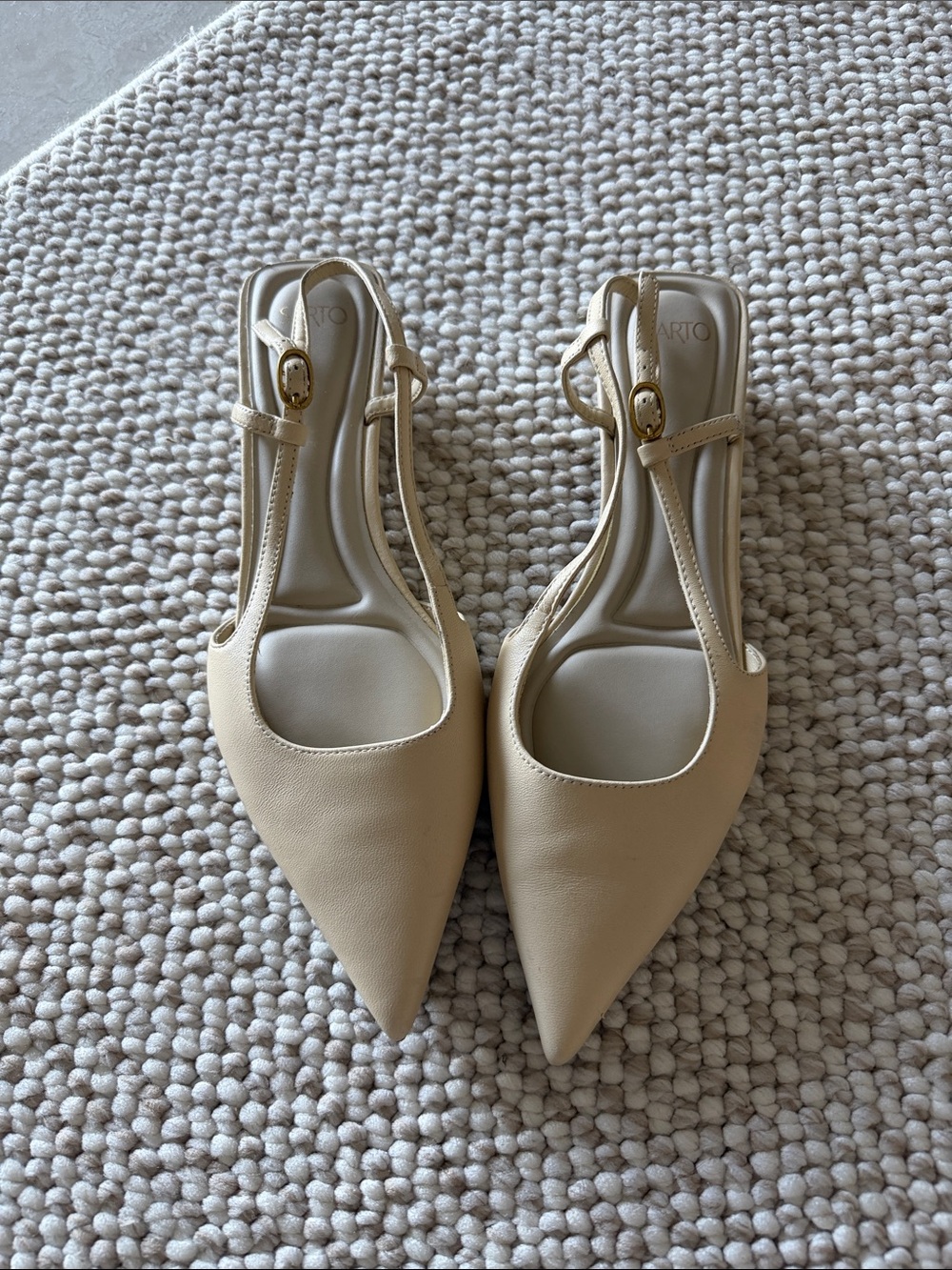 Franco Sarto Pointed Toe Slingback Flats in Beige